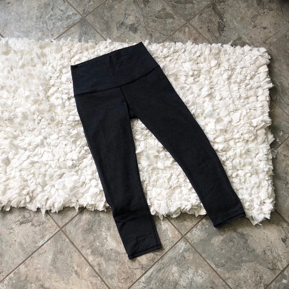 lululemon athletica Pants - Lululemon Wunder Under Dark Gray Crop Leggings